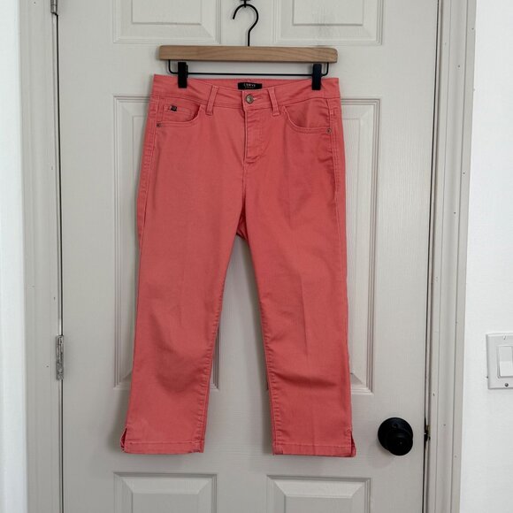 Curve Appeal Capri Jeans Womens 6 Pink Stretch Classic Casual Denim - Picture 1 of 15